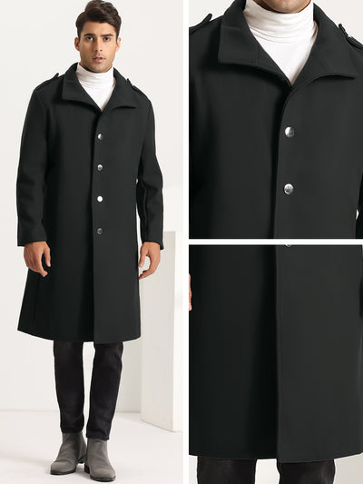 Heavyweight Overcoat for Men's Notch Collar Single Breasted Winter Long Coat
