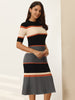 Regular Fit Knit Elegant Elbow Sleeve Sweater Dress