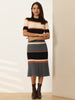 Regular Fit Knit Elegant Elbow Sleeve Sweater Dress