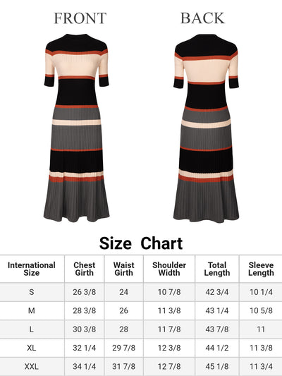 Regular Fit Knit Elegant Elbow Sleeve Sweater Dress