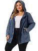 Enzyme Wash H Line Hood Long Sleeve Jacket