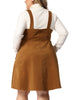 Plus Size Corduroy Pinafore Adjustable Strap Overall Dress Suspender Skirt