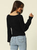 Slim Fit Collarless Bishop Sleeve Crop Top