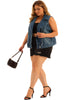 Denim Jackets for Women 2023 Plus Size Zip Up Washed Sleeveless Motorcycle Jacket Jean Vest