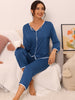Womens Sleepwear Pajamas Long Sleeve Pullover Tops with Pants Lounge Sets