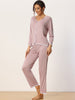 Womens Sleepwear Pajamas Long Sleeve Pullover Tops with Pants Lounge Sets