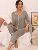Womens Sleepwear Pajamas Long Sleeve Pullover Tops with Pants Lounge Sets