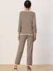 Womens Sleepwear Pajamas Long Sleeve Pullover Tops with Pants Lounge Sets