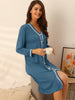 Womens Nightshirt Button Down Nightgown Long Sleeve Pajama Dress Sleepshirt