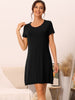 Womens Sleepshirt Short Sleeve Ruffle Nightgown Sleeping Shirts Loungewear Nightshirts