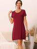 Womens Sleepshirt Short Sleeve Ruffle Nightgown Sleeping Shirts Loungewear Nightshirts