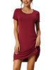 Womens Sleepshirt Short Sleeve Ruffle Nightgown Sleeping Shirts Loungewear Nightshirts