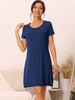 Womens Sleepshirt Short Sleeve Ruffle Nightgown Sleeping Shirts Loungewear Nightshirts