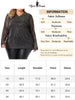 Sequin Relax Fit V Neck Sheer Sleeve Top