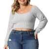 Brushed Regular Fit Off The Shoulder Crop Top