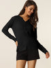 Casual V Neck Ribbed Pullover Long Sleeve Tops