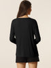 Casual V Neck Ribbed Pullover Long Sleeve Tops