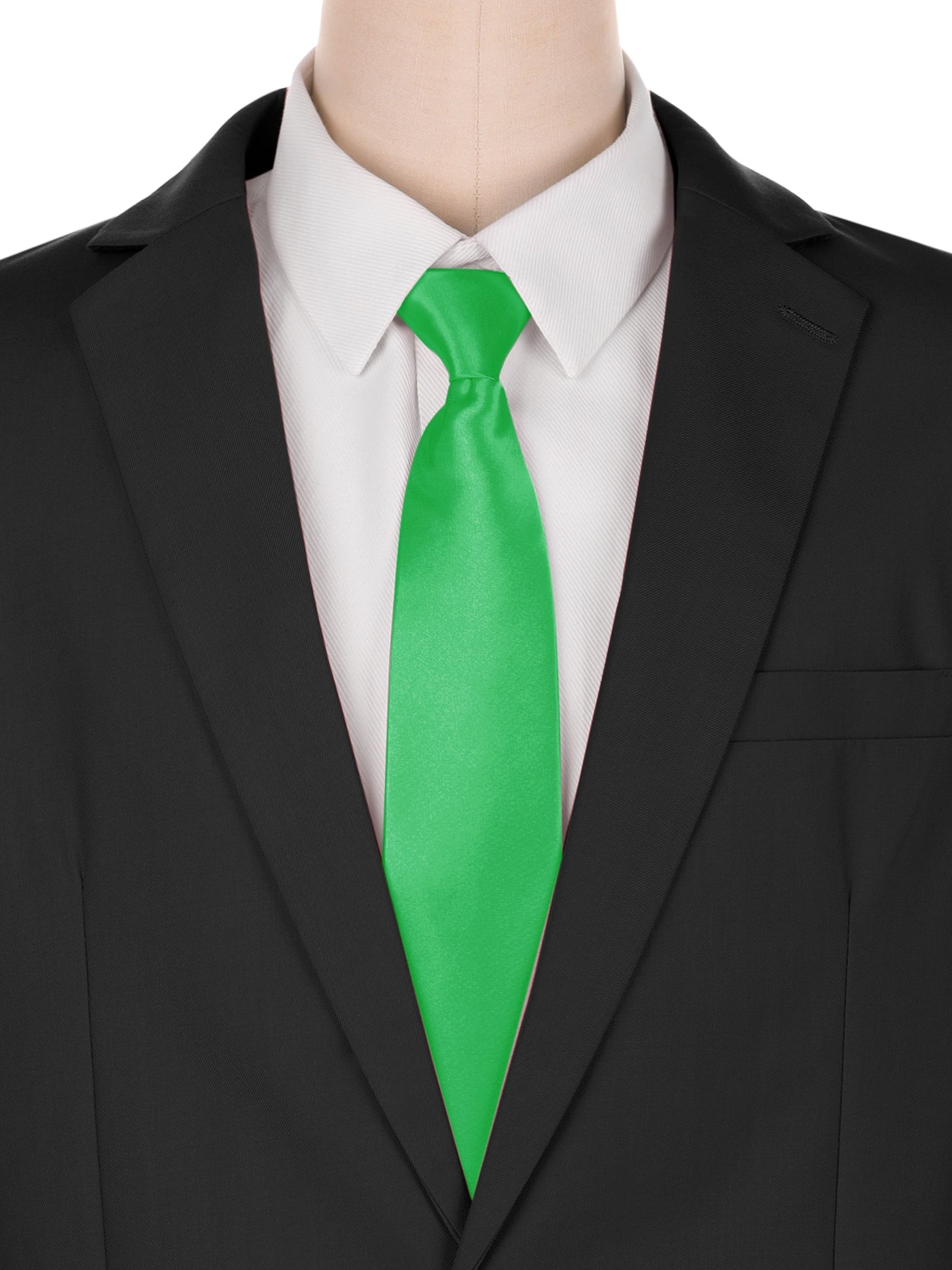 Bublédon Solid Color Tie, Satin Shine Pretied Knot, Zipper Ties for Men Formal Casual