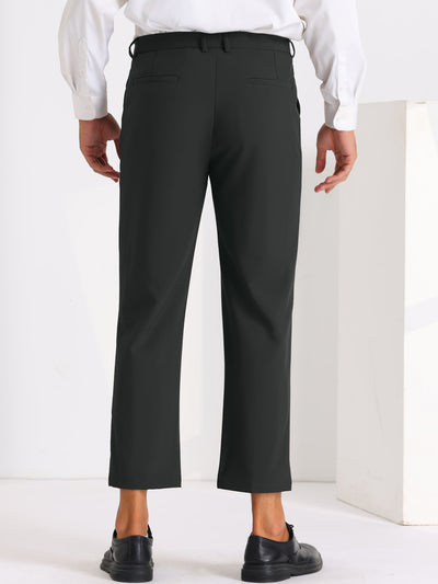 Men's Two Buttons Pleated Front Tapered Work Office Dress Pants