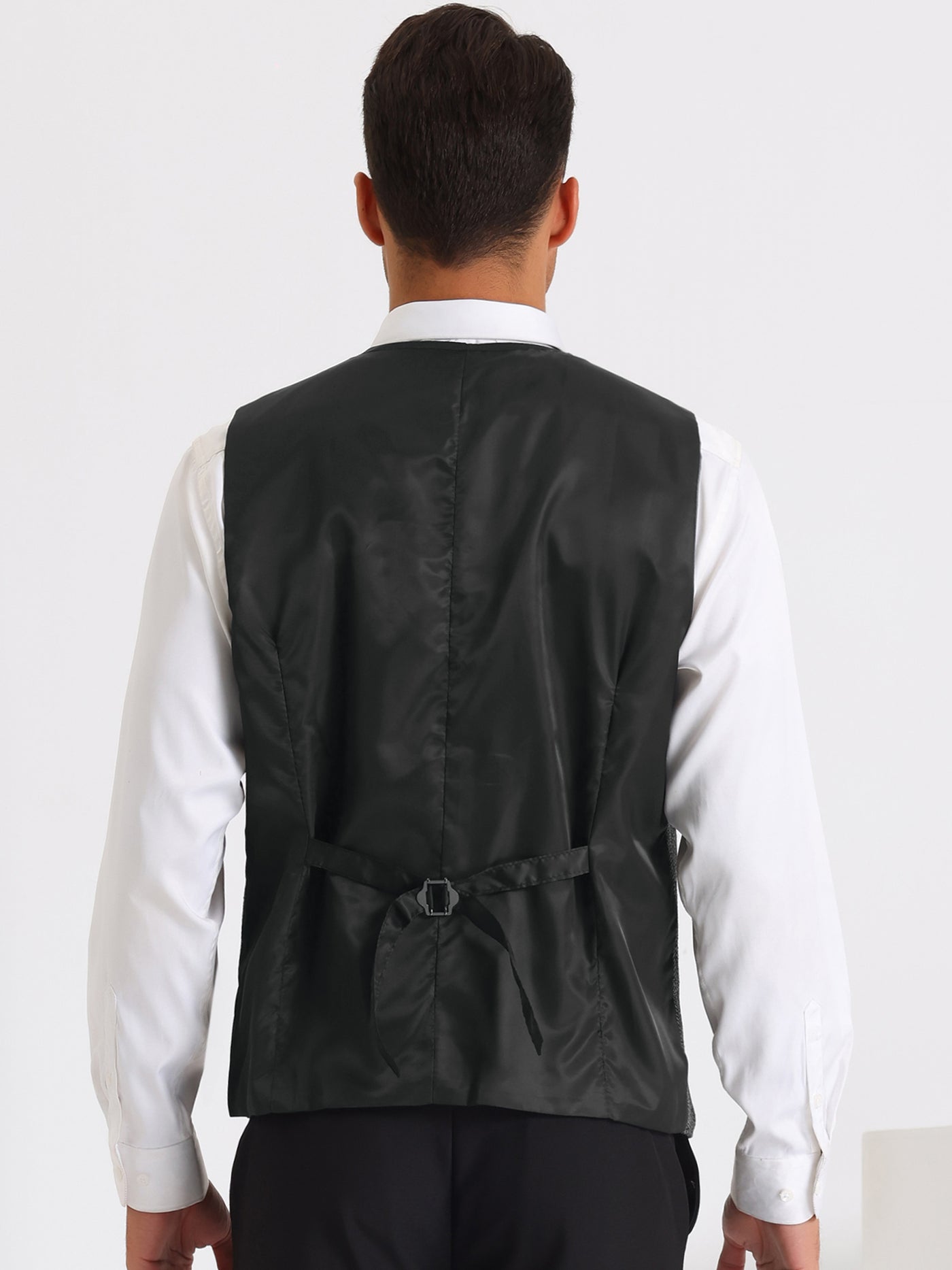 Bublédon Herringbone Suits Vest for Men's Classic Slim Fit Business Formal Dress Waistcoat