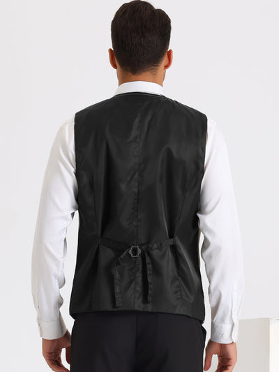 Herringbone Suits Vest for Men's Classic Slim Fit Business Formal Dress Waistcoat