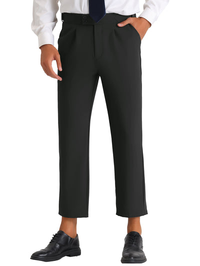 Men's Lightweight Two Buttons Pleated Front Work Office Pants