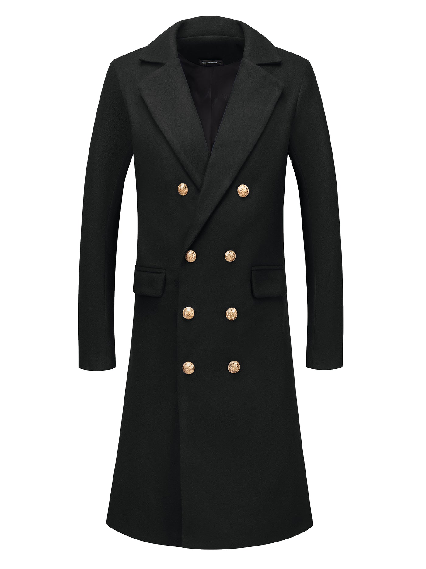Bublédon Trench Coat for Men's Notch Lapel Double Breasted Slim Fit Winter Overcoats
