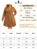 Plus Size Faux Suede V Neck Long Sleeve A-Line Dress