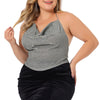 Glittery Halter Neck Sleeveless Crop Top