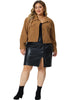 Corduroy H Line Drop Shoulder Crop Jacket
