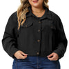 Corduroy H Line Drop Shoulder Crop Jacket