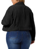 Corduroy H Line Drop Shoulder Crop Jacket