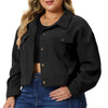 Corduroy H Line Drop Shoulder Crop Jacket