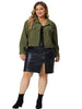 Corduroy H Line Drop Shoulder Crop Jacket