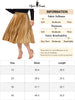 Plus Size Pleated Skirt for Women Stretched High Waist Premium Metallic Shiny Midi Skirts