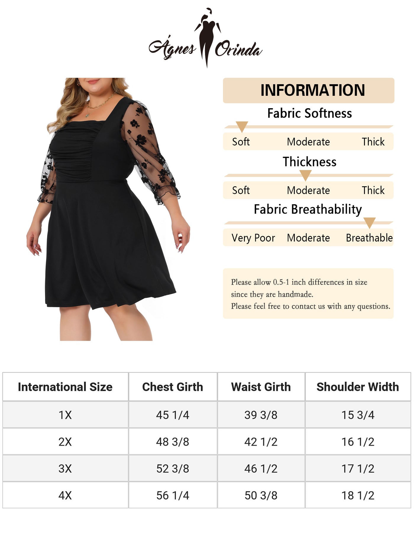 Bublédon Plus Size Dress for Women Square Neck Sheer Long Sleeve Ruffle Flowy A-Line Midi Dresses
