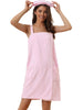 Womens Towel Wrap Bathrobe Spa Towels Robe with Adjustable Closure for Gym Shower