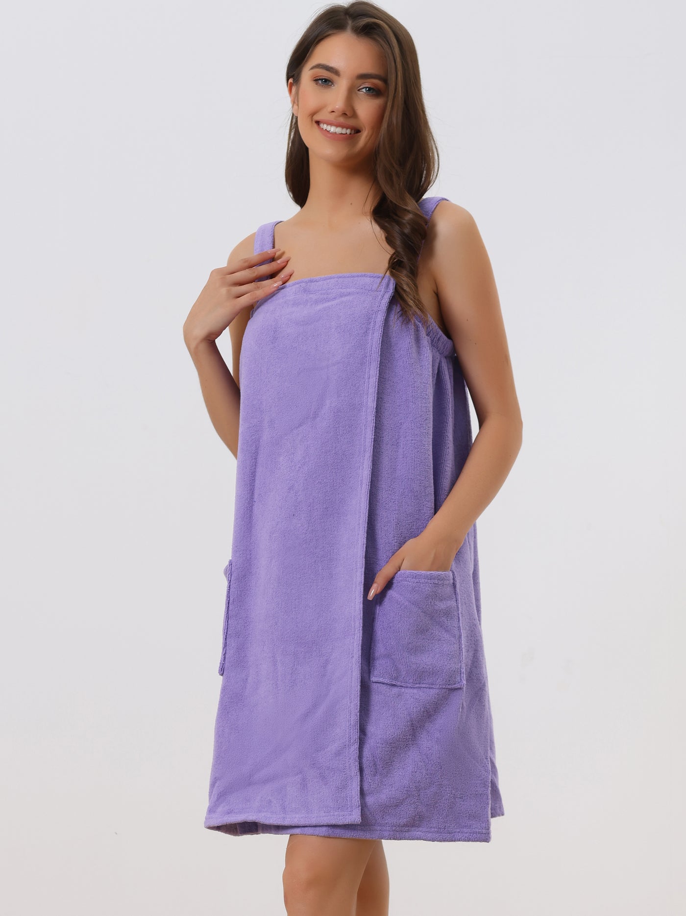 Bublédon Womens Towel Wrap Bathrobe Spa Towels Robe with Adjustable Closure for Gym Shower