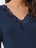 Womens Lace Nightshirt Soft Half Sleeve Sleepshirt Loungewear Pajama Nightgown