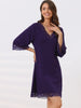 Womens Lace Nightshirt Soft Half Sleeve Sleepshirt Loungewear Pajama Nightgown