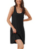 Womens Tank Nightgown Nightshirt Racerback Sleeveless Shirtdress Loungwear