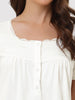Womens Victorian Nightgown Princess Lace Ruffle Short Sleeve Cotton Sleepwear Loungewear