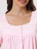 Womens Victorian Nightgown Princess Lace Ruffle Short Sleeve Cotton Sleepwear Loungewear