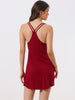 Womens Sleeveless Sleepwear Chemises Lingerie V Neck Full Slip Soft Pajama Dress