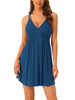 Womens Sleeveless Sleepwear Chemises Lingerie V Neck Full Slip Soft Pajama Dress