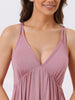 Womens Sleeveless Sleepwear Chemises Lingerie V Neck Full Slip Soft Pajama Dress