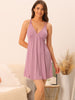 Womens Sleeveless Sleepwear Chemises Lingerie V Neck Full Slip Soft Pajama Dress