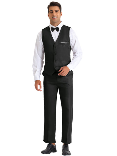 3 Pieces Suits for Men's Prom Wedding Business Dress Shirt Pants Waistcoat Sets