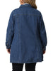 Plus Size Denim Jacket for Women Buttons Long Sleeve Jean Jackets