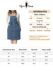 Plus Size Denim Overall Dress for Women Button Front Adjustable Strap Suspender Jean Skirt